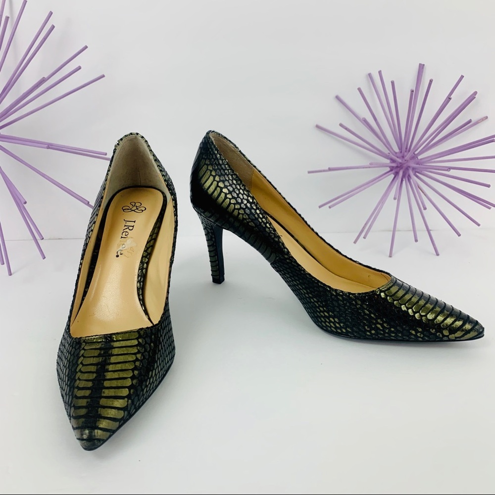 J Renee / Snake Green Black Textured  Metallic